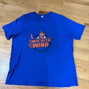 Wichita Wind T-shirt Hockey Size 2XL Vintage Short Sleeve 100% Cotton Kansas XXL
